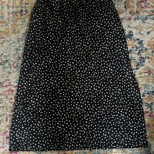 a new day Black Skirt with White Heart Pattern